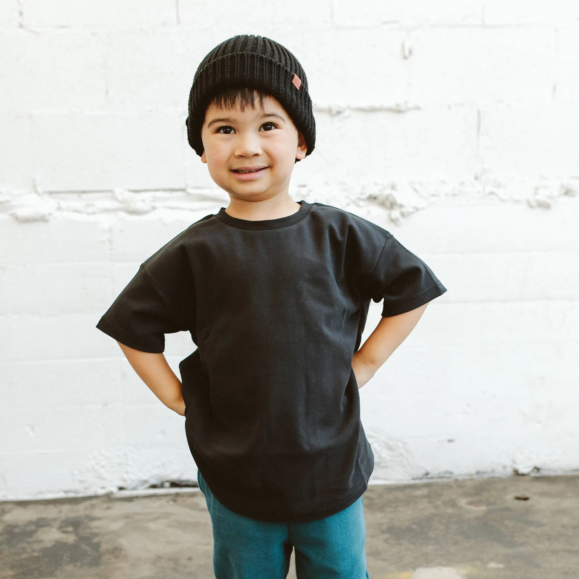 Cotton Kids Knit Beanie - Shadow
