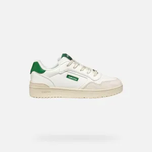 Geox: Washiba Lace Trainers - White / Green