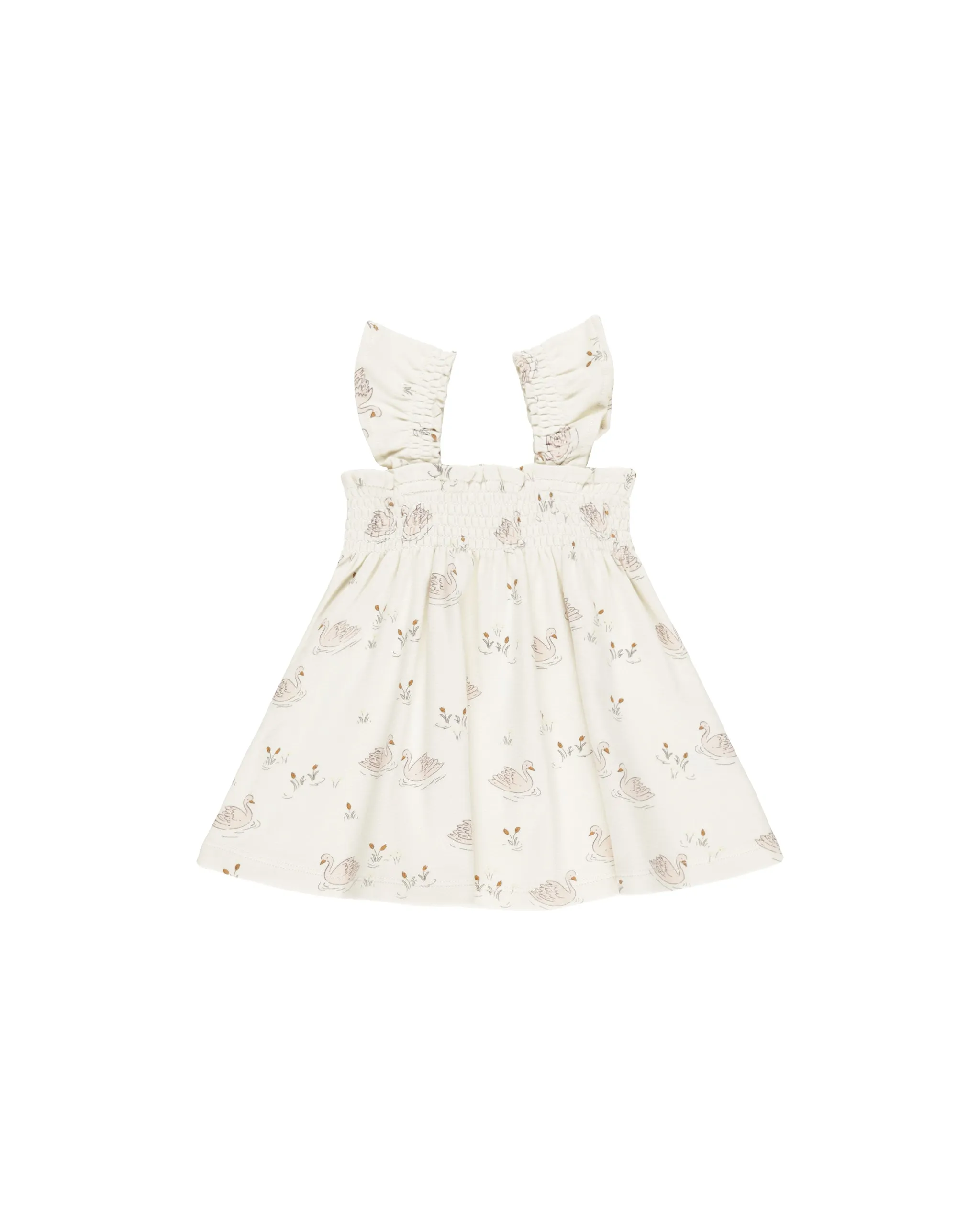 Swan Smocked Jersey Dress