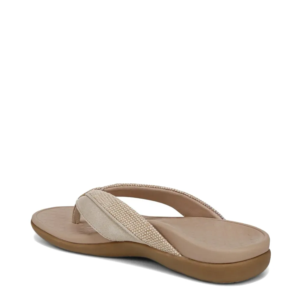 Vionic Women's Shore Toe Post Flip Sandal in Natural Gold